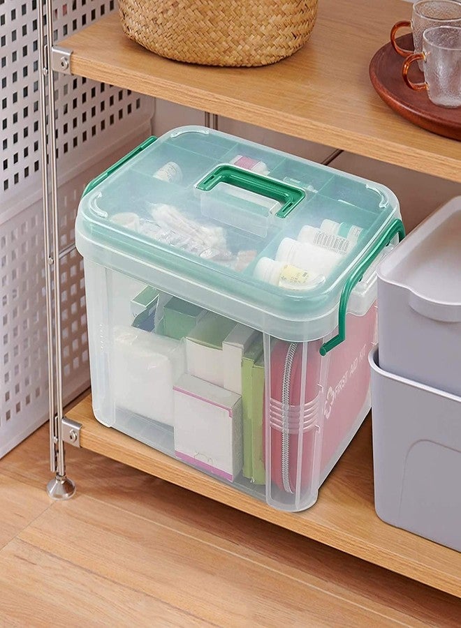 Ansawi First Aid Kit Emergency aid Box Medicine Storage Box and Medical Box Household Plastic Pill Organizer Box with Detachable Tray and Handle - Image 3